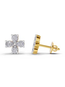 Sparkles - Lab Grown Diamond 1.6Ct Royale Flora Stud Earrings 14K Yellow Gold