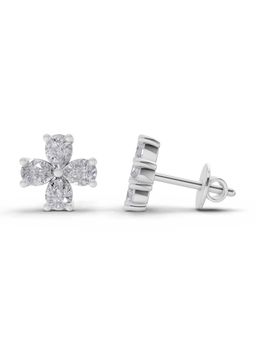 Sparkles - Lab Grown Diamond 1.6Ct Royale Flora Stud Earrings 14K White Gold