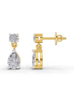 Sparkles - Lab Grown Diamond 1.49Ct Celeste Pear Drop Earrings 14K Yellow Gold