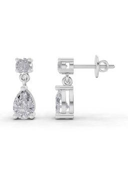Sparkles - Lab Grown Diamond 1.49Ct Celeste Pear Drop Earrings 14K White Gold