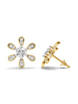 Sparkles - Lab Grown Diamond 1.08Ct Floral Earrings 14K Yellow Gold