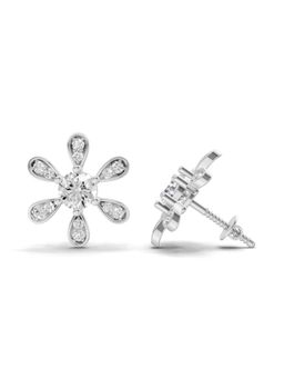 Sparkles - Lab Grown Diamond 1.08Ct Floral Earrings 14K White Gold