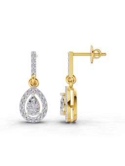 Sparkles - Lab Grown Diamond 1.04Ct Celeste Pear Drop Earrings 14K Yellow Gold