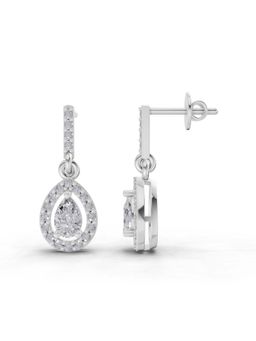 Sparkles - Lab Grown Diamond 1.04Ct Celeste Pear Drop Earrings 14K White Gold