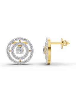 Sparkles - Lab Grown Diamond 1.14Ct Eternal Halo Diamond Stud Earrings 14K Yellow Gold