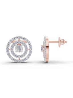 Sparkles - Lab Grown Diamond 1.14Ct Eternal Halo Diamond Stud Earrings 14K Rose Gold