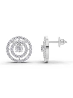 Sparkles - Lab Grown Diamond 1.14Ct Eternal Halo Diamond Stud Earrings 14K White Gold
