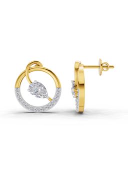 Sparkles - Lab Grown Diamond 1.32Ct Seraphina Circle Stud Earrings 14K Yellow Gold
