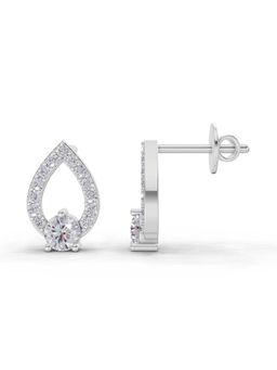 Sparkles - Lab Grown Diamond 0.64Ct Aurora Pear Stud Earrings 14K White Gold