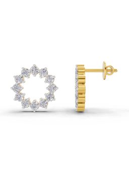 Sparkles - Lab Grown Diamond 1.25Ct Celeste Circle Lab Earrings 14K Yellow Gold