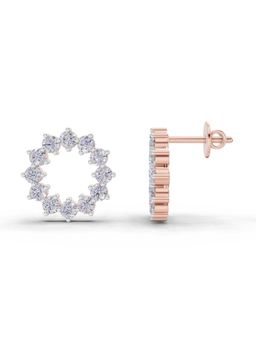 Sparkles - Lab Grown Diamond 1.25Ct Celeste Circle Lab Earrings 14K Rose Gold