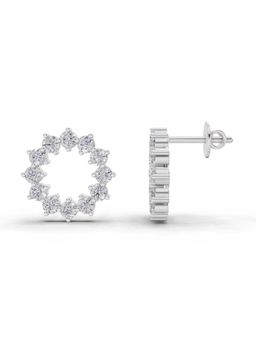 Sparkles - Lab Grown Diamond 1.25Ct Celeste Circle Lab Earrings 14K White Gold