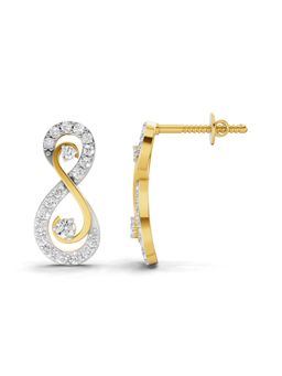Sparkles - Lab Grown Diamond 0.63Ct Infinity Stud Earrings 14K Yellow Gold