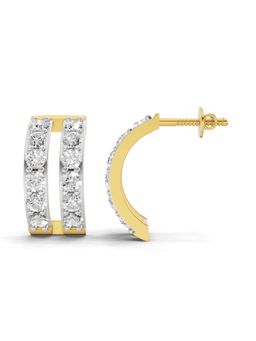 Sparkles - Lab Grown Diamond 1.66Ct Double Row Hoop Earrings 14K Yellow Gold