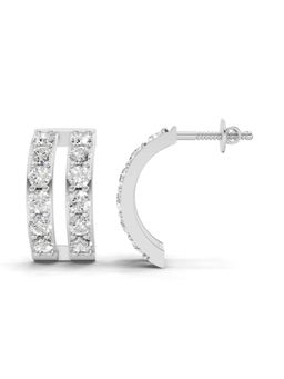 Sparkles - Lab Grown Diamond 1.66Ct Double Row Hoop Earrings 14K White Gold