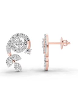 Sparkles - Lab Grown Diamond 1.08Ct Flora Spiral Earrings 14K Rose Gold