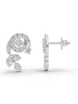 Sparkles - Lab Grown Diamond 1.08Ct Flora Spiral Earrings 14K White Gold