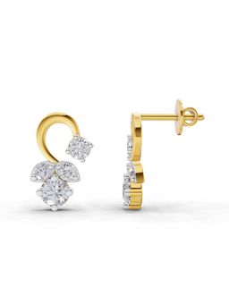 Sparkles - Lab Grown Diamond 0.98Ct Marquise Cut Simulated Earrings 14K Yellow Gold