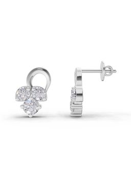 Sparkles - Lab Grown Diamond 1.2Ct Three Stone Stud Earrings 14K White Gold