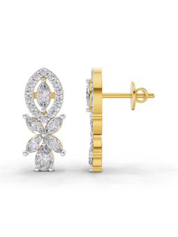 Sparkles - Lab Grown Diamond 1.62Ct Marquise And Pear Shape Diamonds Earrings 14K Yellow Gold