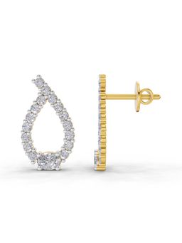 Sparkles - Lab Grown Diamond 0.75Ct Pear Stud Earrings 14K Yellow Gold