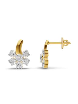 Sparkles - Lab Grown Diamond 1.18Ct Starlight Floral Stud Earrings 14K Yellow Gold