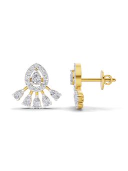Sparkles - Lab Grown Diamond 0.96Ct Diamond Drop Fan Earrings 14K Yellow Gold
