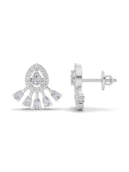 Sparkles - Lab Grown Diamond 0.96Ct Diamond Drop Fan Earrings 14K White Gold