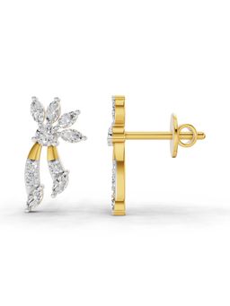 Sparkles - Lab Grown Diamond 0.68Ct Flora Curve Earrings 14K Yellow Gold