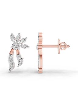 Sparkles - Lab Grown Diamond 0.68Ct Flora Curve Earrings 14K Rose Gold