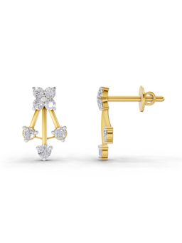 Sparkles - Lab Grown Diamond 0.41Ct Round Clover Stud Earrings 14K Yellow Gold