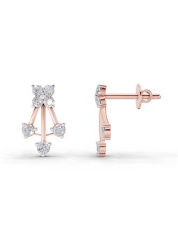 Sparkles - Lab Grown Diamond 0.41Ct Round Clover Stud Earrings 14K Rose Gold