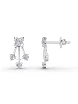Sparkles - Lab Grown Diamond 0.41Ct Round Clover Stud Earrings 14K White Gold