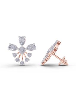 Sparkles - Lab Grown Diamond 1.54Ct Diamond Cluster Stud Earrings 14K Rose Gold
