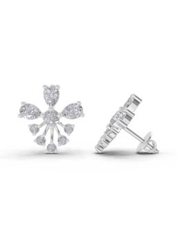 Sparkles - Lab Grown Diamond 1.54Ct Diamond Cluster Stud Earrings 14K White Gold