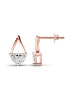 Sparkles - Lab Grown Diamond 0.88Ct Teardrop Arc Half-Moon Earrings 14K Rose Gold