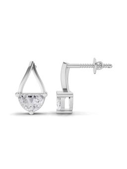 Sparkles - Lab Grown Diamond 0.88Ct Teardrop Arc Half-Moon Earrings 14K White Gold