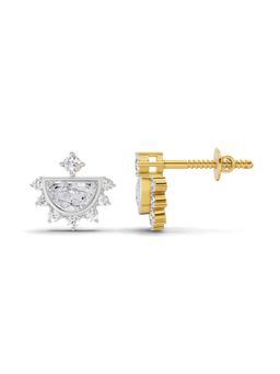 Sparkles - Lab Grown Diamond 0.99Ct Crown Earrings 14K Yellow Gold