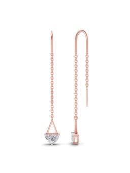 Sparkles - Lab Grown Diamond 0.8Ct Dangling Drop Earrings 14K Rose Gold