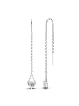 Sparkles - Lab Grown Diamond 0.8Ct Dangling Drop Earrings 14K White Gold