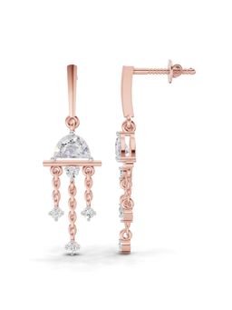 Sparkles - Lab Grown Diamond 1Ct Crystal Cascade Drop Earrings 14K Rose Gold