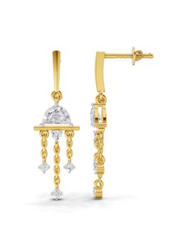 Sparkles - Lab Grown Diamond 1.16Ct Crystal Cascade Drop Earrings 14K Yellow Gold
