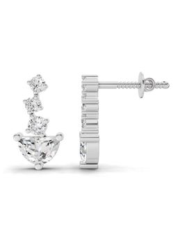 Sparkles - Lab Grown Diamond 1.67Ct Oval Cluster Diamond Stud Earrings 14K White Gold