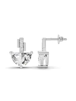 Sparkles - Lab Grown Diamond 0.88Ct Luna Arc Diamond Stud Earrings 14K White Gold