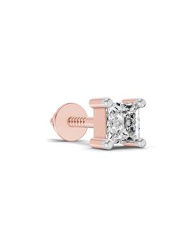 Sparkles - Lab-Grown Diamond 0.3Ct Princess Shape Solitaire Earrings For Men 14K Rose Gold
