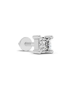 Sparkles - Lab-Grown Diamond 0.3Ct Princess Shape Solitaire Earrings For Men 14K White Gold