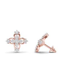 Sparkles - Lab Grown Diamond 0.36Ct Floral Stud Earrings 14K Rose Gold