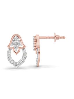 Sparkles - Lab Grown Diamond 0.45Ct Cluster And Open Circle Diamond Stud Earrings 14K Rose Gold