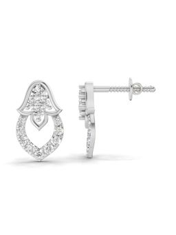Sparkles - Lab Grown Diamond 0.45Ct Cluster And Open Circle Diamond Stud Earrings 14K White Gold