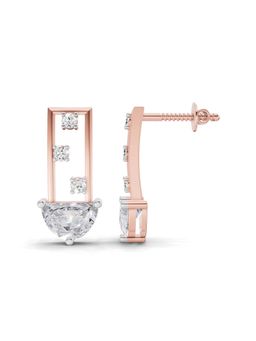 Sparkles - Lab Grown Diamond 1.61Ct Rectangle Shape Earrings 14K Rose Gold